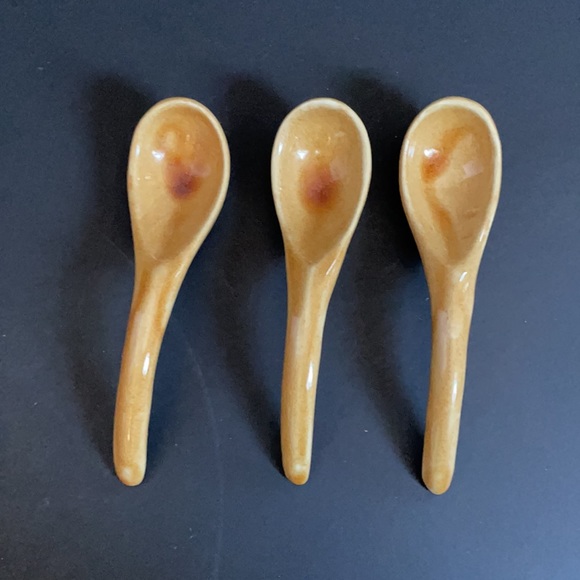 Vintage Ceramic Condiment Salsa Set Tray Jars Spoons - Picture 12 of 15